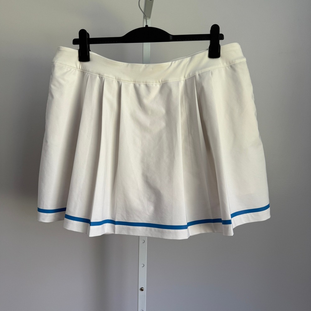 Lady Hagen XXL White Pleated Golf Tennis‎ Skort Blue Trim Activewear